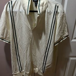 Forever 21 Striped-Trim Polo Shirt